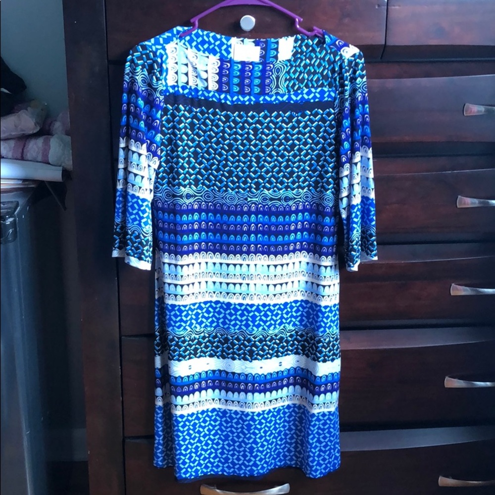 Blue patterned dress